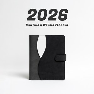 WAVY 프리미엄 6공 비즈니스 2026년 날짜형 다이어리, 챠콜 블랙 (날짜형)